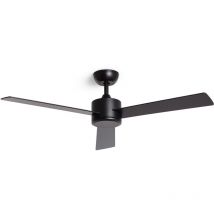 Techbrey - Ventilador de Techo Silencioso Fleves 132cm Motor dc Negro Sin Luz Controlador de Pared + Mando Wifi: True