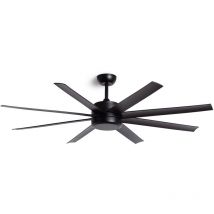 Techbrey - Ventilador de Techo Silencioso Hidra Negro 165cm Motor dc Sin Luz Mando a Distancia Wifi: True