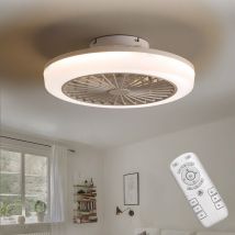 Sofucor - Ventilador de techo blanco sin aspas, 46 cm con luz y control remoto