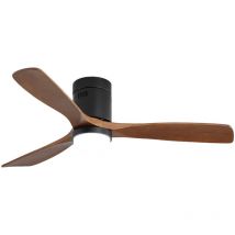 Sofucor - Ventilador de techo con luces, 3 aspas de madera, motor de cc, control remoto, 132 cm, negro y nogal.