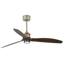 Faro Barcelona - Faro just - Ventilador de techo de madera con led de oro viejo y motor de cc, 3000 k