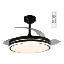 Wonderlamp - Ventilador led aspas plegables Perla Negro cct Dim (72W)