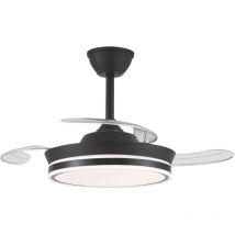 Ventilador LED aspas retráctiles Supereco Mini Negro 39W 3822Lm CCT