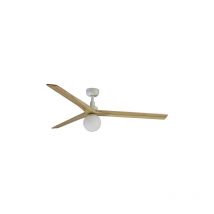 Faro Barcelona - klim l Ventilador con luz blanco/madera roble Ø150cm