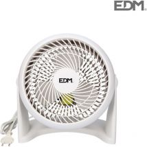 EDM - Ventilateur 2 En 1 (sol Et Mur) Blanc Puissance: 50w Palmes: Ø18cm 26.5x15.5x27.7cm