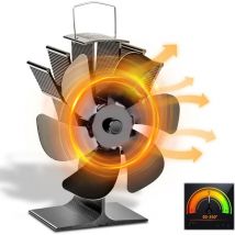 XVX - Ventilateur à Bois 6 Pales, Silencieux pas d'électricité Requise, Efficacité de Distribution de Chaleur élevée, Ventilateur de Cheminée, pour