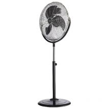 Bimar - Ventilateur à Piédestal Grecale, Métal, Argent, Noir, 53,5x130x44 cm