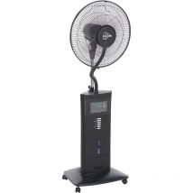 Farelek - Ventilateur brumisateur oscillant yellowstone 100W 3 vitesses H135cm D40cm Télécommande Noir