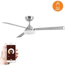 Leds-c4 - leds C4 Ventilateur du Plafond Calima Led 14.4W Tw 3000-5700K Light For Life Nickel Satiné Blanc 8