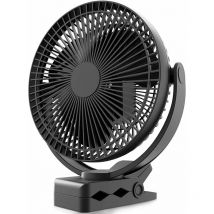 Ladacèe - Ventilateur à Clip à Piles 10000 mAh 20CM, Ventilateur usb portable, 4 Vitesses, débit d'air puissant, Pince Robuste pour Bureau Personnel,