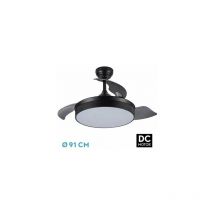 Fabrilamp - Ventilateur dc 48W Cala Noir 3 Pales