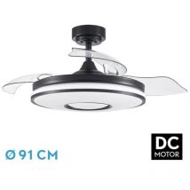 Fabrilamp - Ventilateur dc 48W Dani Noir 3 Pales