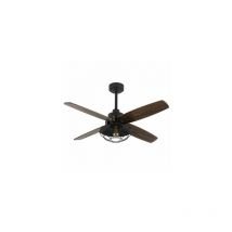 Fabrilamp - Ventilateur de Plafond dc Aquilo Noir 1xE27 4 Pales Chêne