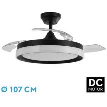 Fabrilamp - Ventilateur dc Zenit Cuir 72W 3 Pales Déployables