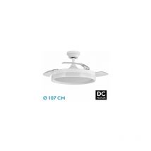 Fabrilamp - Ventilateur dc Zenit Nickel 72W 3 Pales Déployables
