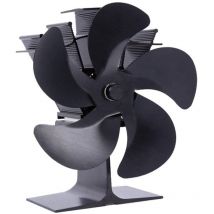 Ventilateur de cheminée à 5 pales pour poêle à bois, ventilateur de dessus de poêle à bois, économie de carburant écologique, noir