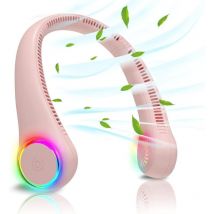 Cyslmuk - Ventilateur de Cou, Ventilateur Portable, Mini Ventilateur usb, Ventilateur Sans Pale, Ventilateur Puissant et Silencieux con Batterie 4000