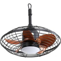 Ventilateur de Plafond 50cm, avec 5 Pales abs, Eclairage led 18W, Poteau de Descente, avec Suspension et Crochet, Moteur dc, pour Gazebo de Patio