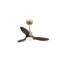 Tenerife De Klassfan Super Destratificateur Et Ventilateur Dc 106 Cm Laiton Pales Bois Sombre Avec Lumière Dimmable 10 À 20 M²