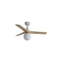 Faro Barcelona - klim s Ventilateur avec lumière blanc/chêne Ø92cm