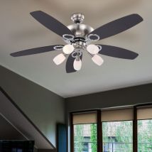 Globo Lighting - Ventilateur de plafond à led avec interrupteur à tirette et ventilateur de lampe d'éclairage