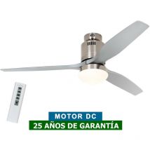 Casafan - Ventilateur de plafond avec lumière 93132334 aerodynamix eco 132 argenté/chromé brossé