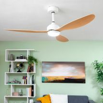 Innovagoods - Ventilateur de Plafond avec Lumière led et 3 Pales abs Wuled Bois 36 w 52' Ø132 cm
