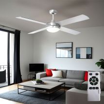 Ventilateur de plafond avec télécommande Ventilateur été hiver Télécommande lumière ventilateur, minuterie 5 niveaux, commutable séparément, 2x E27,