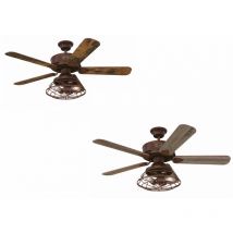Westinghouse - Ventilateur de plafond Barnett Marron 122 cm avec led