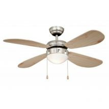 Pepeo - Ventilateur de plafond Classic 105 cm Nickel / Pin