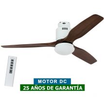 Certeo - Ventilateur de plafond avec lumière CasaFan 93132321 aerodynamix eco 132 noyer / blanc