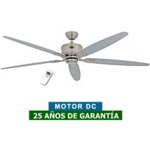 Casafan - Ventilateur de plafond 518082 eco elements 180 blanc ou gris clair/chrome brossé