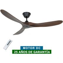 Casafan - Ventilateur de plafond 315217 eco genuino 152cm bois massif noyer/noir mat