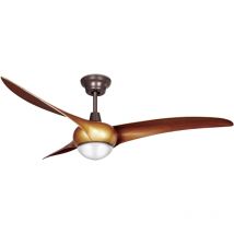 Forlight - Helix Ventilador de Techo Silencioso con Luz led. 5 Velocidades, Programable. Giro Inverso. Acero Marrón Madera