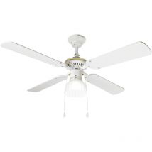 Ventilateur de plafond avec lumière Perenz 7064 B Blanc - d. 105 cm, 4 pales, 3 vitesses, moteur AC 50W, silencieux, raccordement ampoule E27