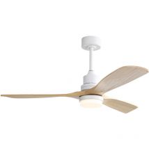 Okwish - Ventilateur de plafond de 52 pouces avec lumière led à intensité variable, télécommande à 6 vitesses, moteur à courant continu réversible à
