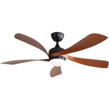 Okwish - Ventilateur de plafond moderne de 52 pouces avec 3 couleurs variables 5 lames abs télécommande moteur à courant continu réversible noir avec
