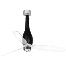 Faro Barcelona - Ventilateur de plafond Faro eterfan led noir brillant, transparent avec moteur à courant continu, 3000K