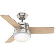 Hunter Fans - Ventilateur de plafond Finley s Nickel avec lumière