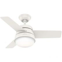 Hunter Fans - Ventilateur de plafond Finley s Blanc avec lumière