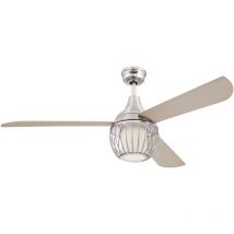 Westinghouse - Ventilateur de plafond Graham Nickel 132 cm avec led
