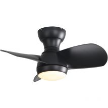 Ventilateur de plafond de chambre à coucher de 23 pouces avec variateur de 3 couleurs, 3 pales en abs, télécommande, moteur à courant continu, noir,
