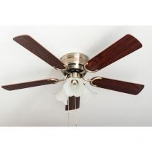 Pepeo - Ventilateur de plafond Kisa Deluxe ab Rose / Noyer avec éclairage