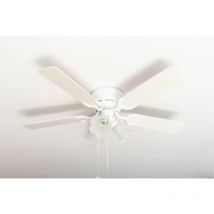 Pepeo - Ventilateur de plafond Kisa Deluxe wh Blanc / Erable avec éclairage