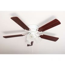 Pepeo - Ventilateur de plafond Kisa Deluxe wh Rose / Noyer avec éclairage