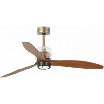 Faro Barcelona - deco fan m led Or/bois Ventilateur dc