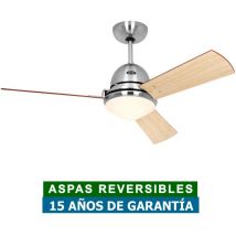 Certeo - Ventilateur de plafond Libeccio Chrome avec lumière