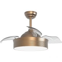 Sulion - Ventilateur de Plafond Moteur dc 89cm led 24W 3CCT Doré Bombay s