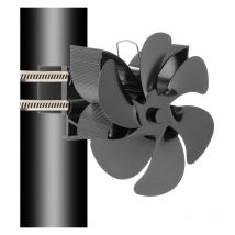 Ventilateur de poêle à bois 6 pales, chauffage alimenté par ventilateur de cheminée, se fixe au tuyau de cheminée, adapté aux cheminées, poêles à