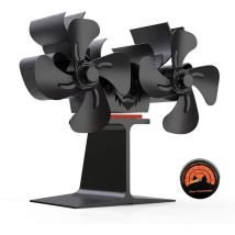 Rapanda - Ventilateur de poêle à bois à double moteur Ventilateurs de cheminée à 8 pales Ventilateur de cheminée non électrique